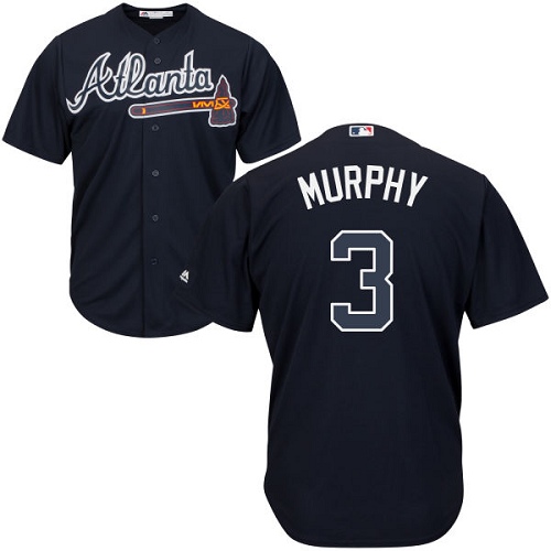 Braves #3 Dale Murphy Navy Blue Cool Base Stitched Youth MLB Jersey - Click Image to Close